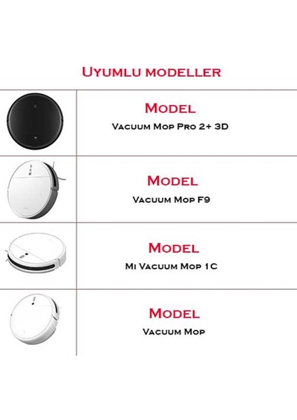 Roborock Xiaomi Mi Robot Vacuum Mop Uyumlu 2li Mop Fiber Bezi