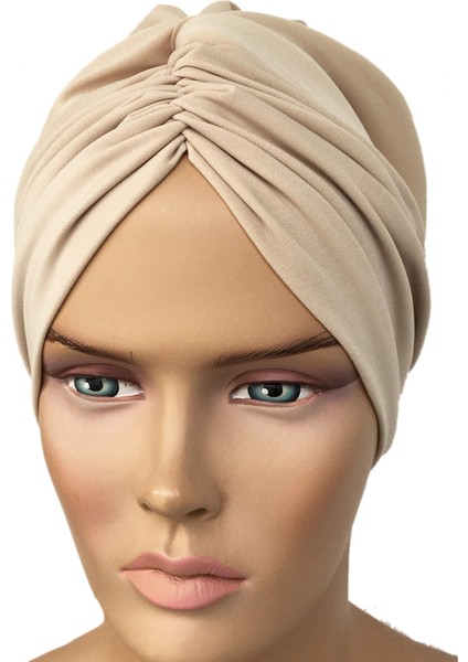 Bone Drape Model Hazır Türban Bej
