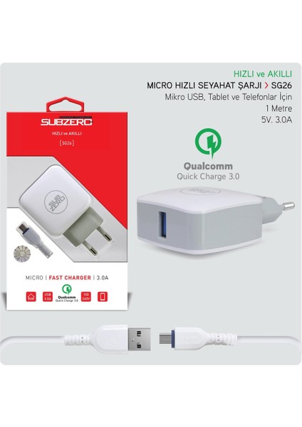 SG26 Mıcro Qualcomm Hızlı Şarj