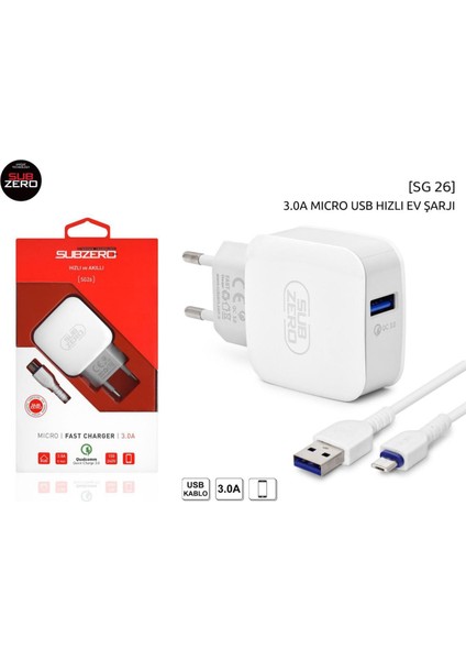 SG26 Mıcro Qualcomm Hızlı Şarj