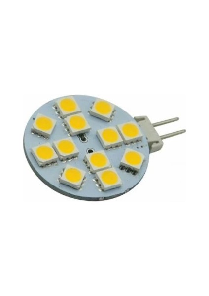 G4 LED Ampul 12 Volt Yuvarlak Iğne Bacak Beyaz Yuvarlak Tekne Ledi