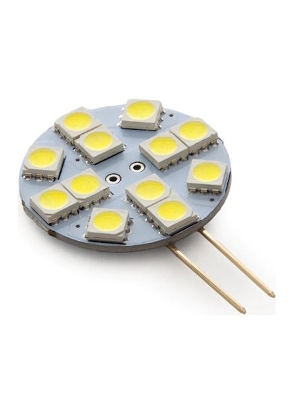 G4 LED Ampul 12 Volt Yuvarlak Iğne Bacak Beyaz Yuvarlak Tekne Ledi