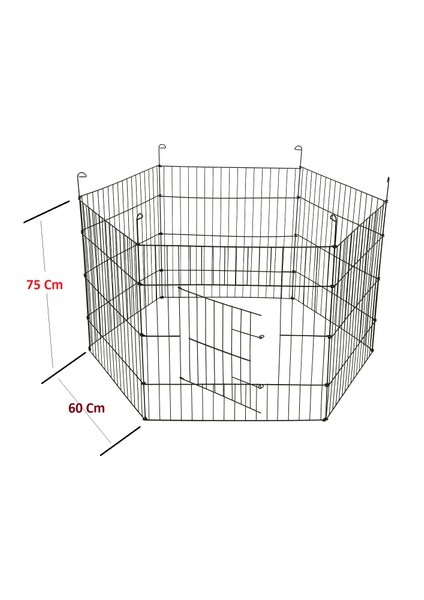 Köpek Oyun ve Eğitim Alanı Çit 60 cm 75 Cm 6'lı Panel Çit Siyah fiyatları