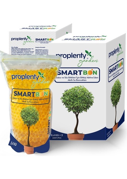 Smartbon (Saksı ve Süs Bitkileri Için Bitkiyi Aktive Eden Akıllı Su Boncukları)0,4 kg × 2 Adet