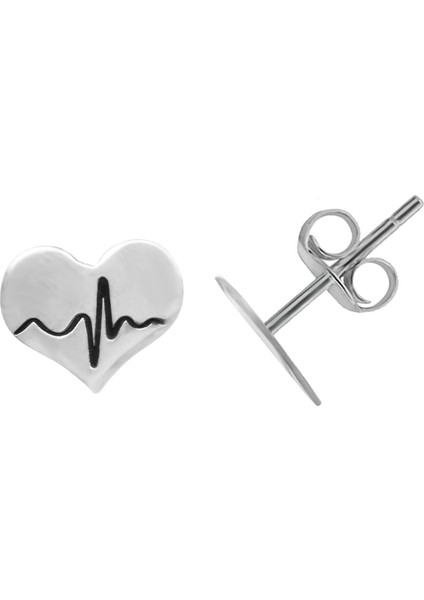 Kalpli Nabız Işlemeli Gümüş Küpe modelleri