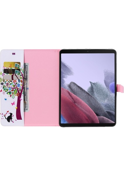 Desenli Pu Deri Galaxy Tab A7 Lite 8.7-Inç SM-T220 (Wi-Fi) / SM-T225 Için Tablet Kılıfı Çok Renkli (Yurt Dışından)