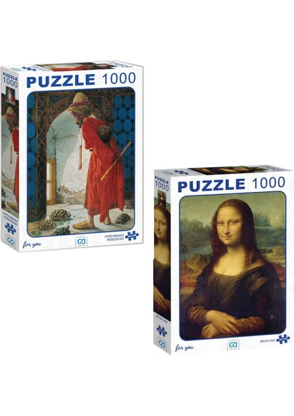 Ca Games Kaplumbağa Terbiyecisi -Mona Lisa 1000 Parça Puzzle 2'li Set