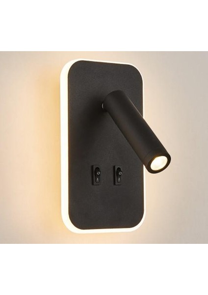 Cata Tuvalu Ev-Yatak-Oturma-Çalışma-Okuma Odası Aydınlatma Iki Anahtarı ile LED Duvar Lamba Aplik