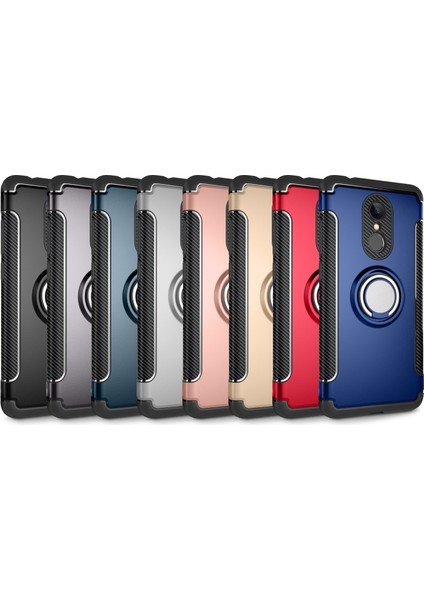 Xiaomi Redmi 5 Için Karbon Fiber Doku Tpu + Pc Cep Telefonu Kılıfı ve Manyetik Yüzük Tutucu - Siyah (Yurt Dışından) fiyatları