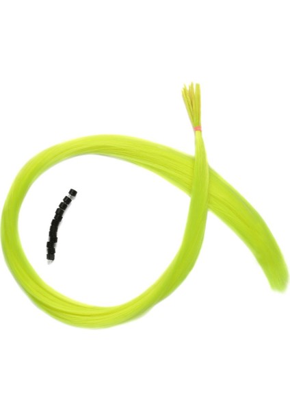 Colezium Renkli Sentetik Boncuk Kaynaklık Saç + Takım Aparatı - Neon Sarı - 10 Adet