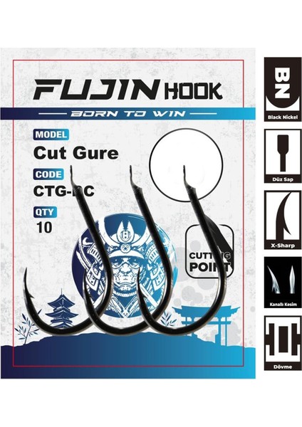 Cut Gure Deliksiz Düz Olta Kancası