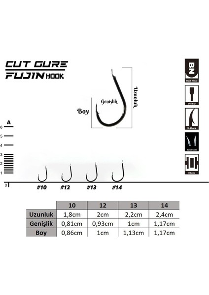Cut Gure Deliksiz Düz Olta Kancası