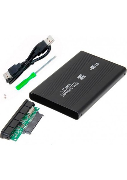 2.5 USB Sata HDD SSD Harddisk Kutusu Alüminyum Gövde Harici HDD Kutu - Siyah