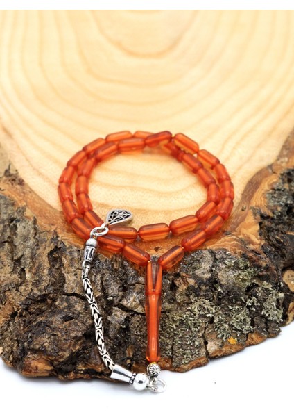 Kapsül Kesim Turuncu Renk Ateş Kehribar Tesbih 201020421