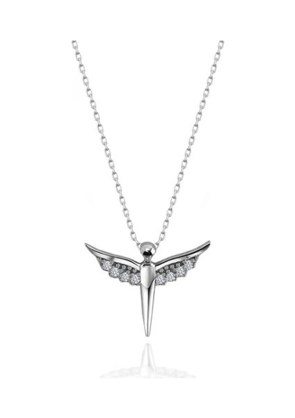 Melek 925 Ayar Swarovski Kolye