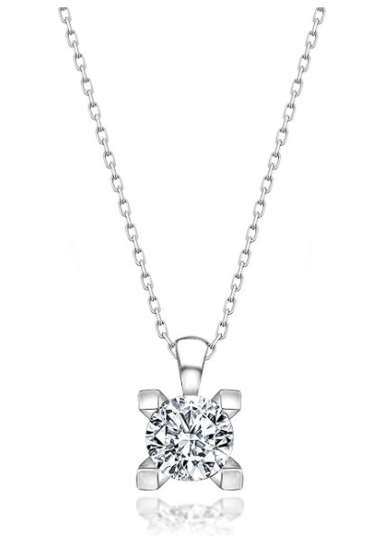 Kedi 925 Ayar Swarovski Kolye