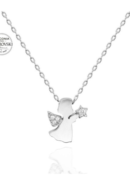 Melek 925 Ayar Swarovski Kolye