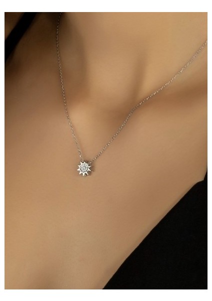 Güneş 925 Ayar Swarovski Kolye