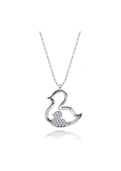 Kuş 925 Ayar Swarovski Kolye