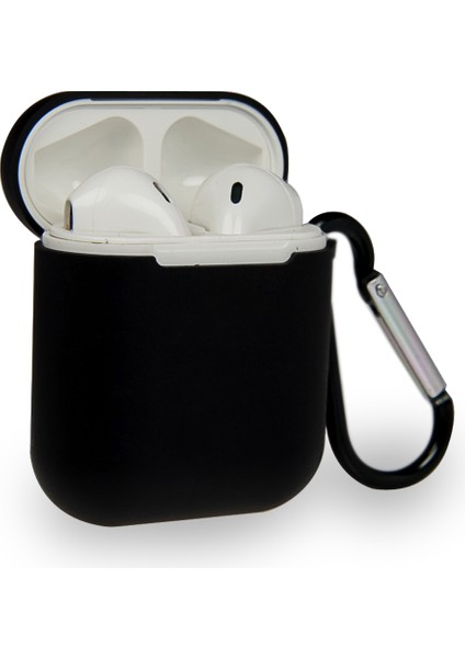 Caseworld Apple Airpods Renkli ve Askılı Silikon Kılıf - Kırmızı