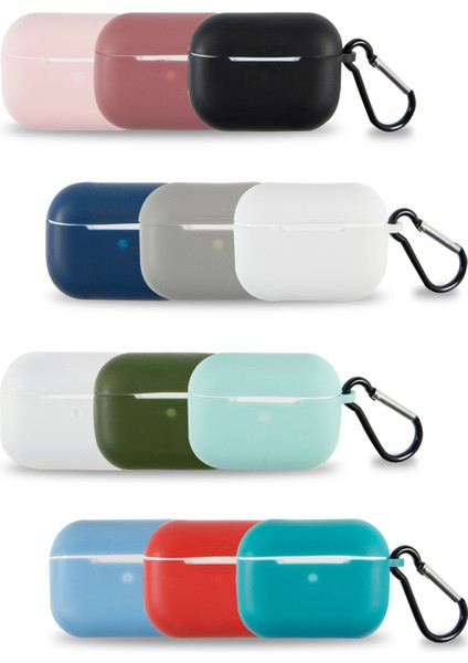 Caseworld Apple Airpods Pro Renkli ve Askılı Silikon Kılıf - Pudra