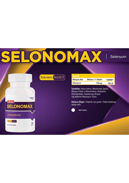 Selonomax Selenyum 100 mg 200 Tablet