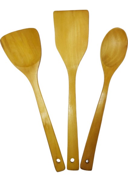 Bambu Spatula Kaşık Seti 3 'lü