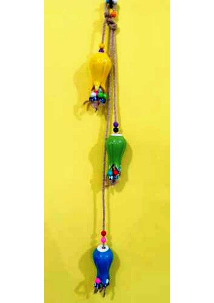 3lü Renkli Lale Figürlü Dekoratif Bahçe Balkon Duvar Süsü 50CM