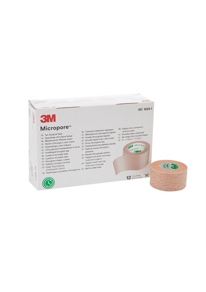 Micropore Medical Tape 1533-0, 12.5 Mm X 9.1 M, Tan (1 Kutu/24 Adet)