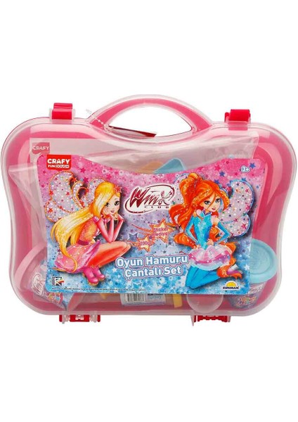 Winx Çantalı Oyun Hamuru Seti 200 Gr. 20 Parça - Koyu Pembe