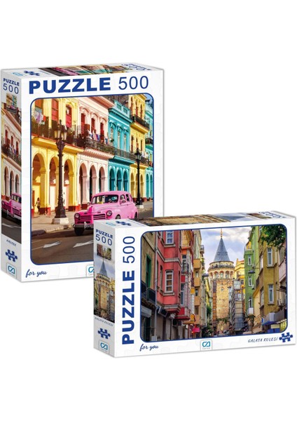 Venedik - Havana 500 Parça Puzzle 2'li Set