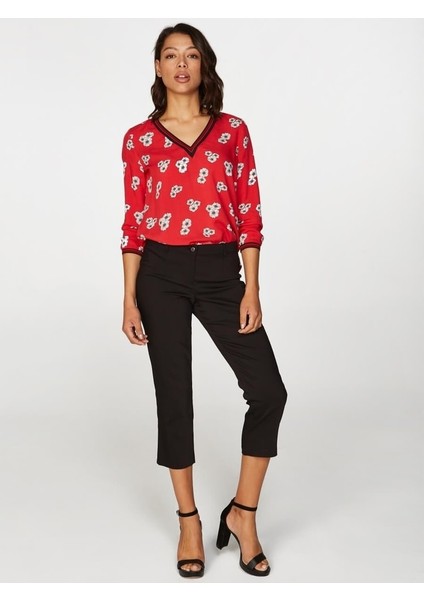 Kadın Slim Fit Klasik Capri