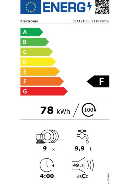 EEA12100L 5 Programlı Ankastre Bulaşık Makinesi