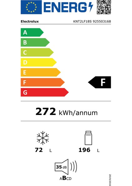 KNT2LF18S 268 Lt Low Frost Buzdolabı