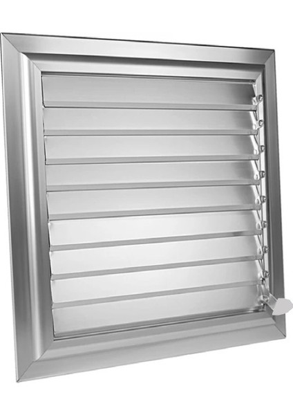 40X55 Aspiratörlü - Fanlı Alüminyum Hareketli Yüzeysel Parlak Krom (Gümüş) Banyo Wc Menfezi