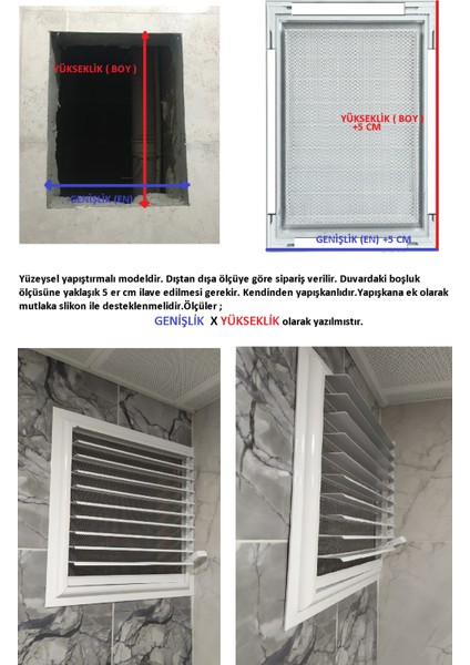 55 x 35 Aspiratörlü - Fanlı Alüminyum Hareketli Yüzeysel Banyo Wc Menfezi
