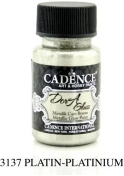 Dora Glass Metalik Cam Boyası 50 Ml. 3137 Platin
