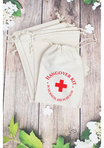 Hangover Kit Kesesi - 10 Adet - In Sickness And Health Baskılı Kese