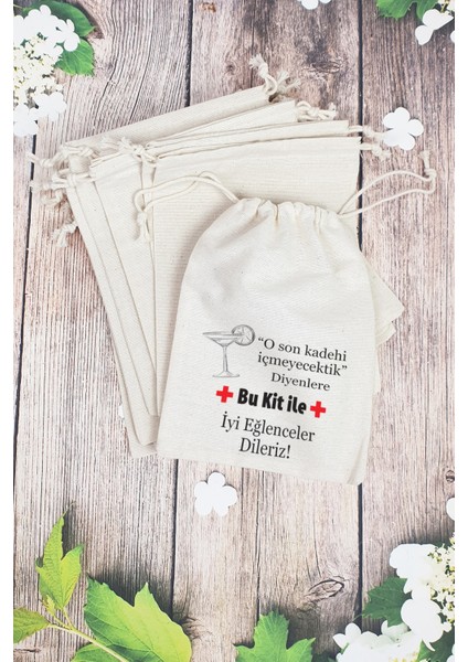 Hangover Kit Kesesi - 10 Adet - O Son Kadehi Içmeyecektim Baskılı Hangover Kesesi