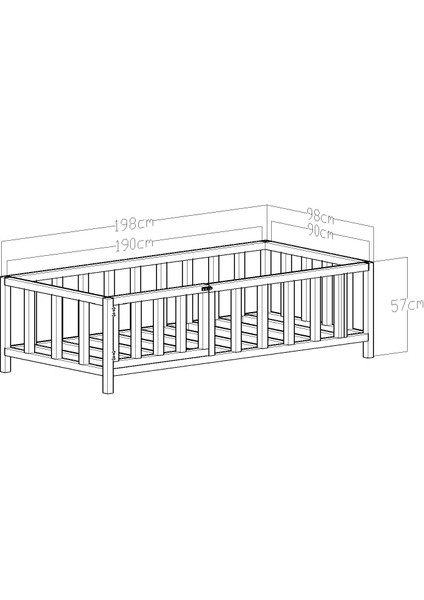 Givayo Wood's Troy Montessori Yatak Kapılı 90*190