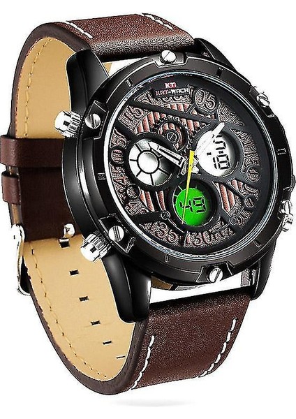 Lbq-Kat-Wach KT712 Erkekler Izle Çift Ekran Askeri Spor LED Erkek Dijital Bilek (Yurt Dışından)