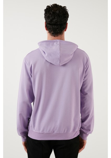 Slim Fit Baskılı Kapüşonlu Kanguru Cepli Pamuklu Sweat Erkek Sweat 5414018 indirimleri