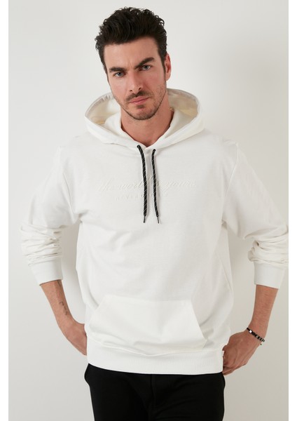 Slim Fit Baskılı Kapüşonlu Kanguru Cepli Pamuklu Sweat Erkek Sweat 5414018