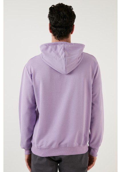 Slim Fit Baskılı Kapüşonlu Kanguru Cepli Pamuklu Sweat Erkek Sweat 5414019 indirimleri