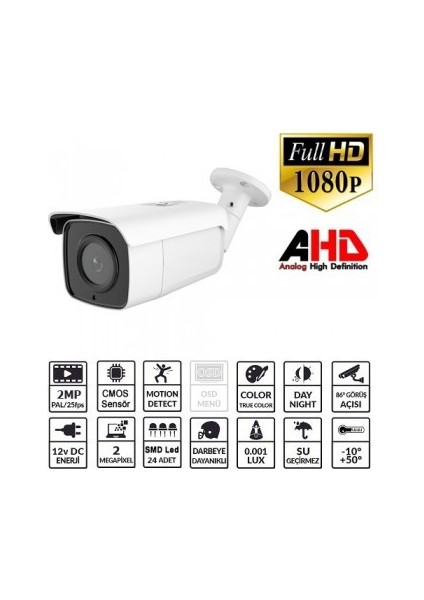 EZ-2020HD 2mp 3.6mm 24SMD Ahd Bullet