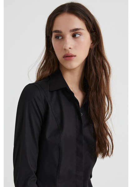 Krem Slim Fit Kadın Gömlek modelleri