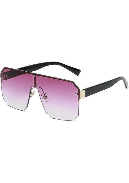 (Degrade Mor Renk) Erkekler ve Kadınlar Için Klasik Kare Güneş Gözlüğü Uv Koruma 400 Y417 (Yurt Dışından)