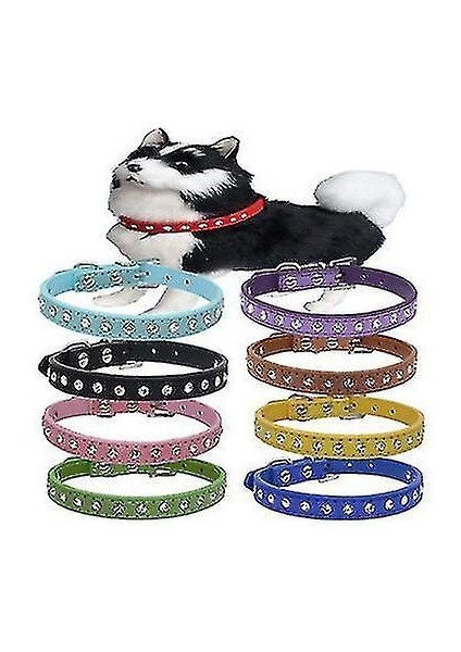 S 37 * 1.5 cm Pembe Pu Deri + Elmas Pet Yaka AZ15801 (Yurt Dışından) modelleri