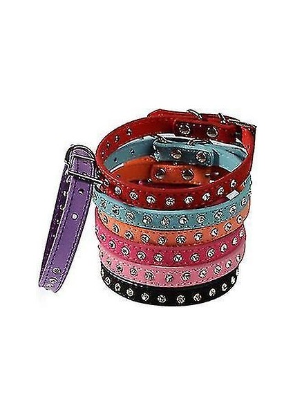 S 37 * 1.5 cm Pembe Pu Deri + Elmas Pet Yaka AZ15801 (Yurt Dışından) indirimleri