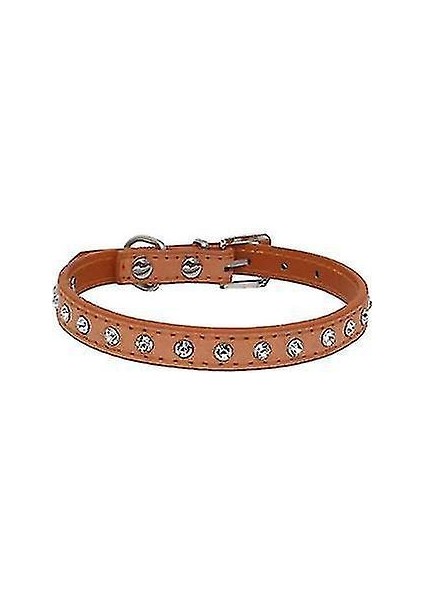 Xxs 25 * 1.5 cm Turuncu Pu Deri + Elmas Pet Yaka AZ15795 (Yurt Dışından)